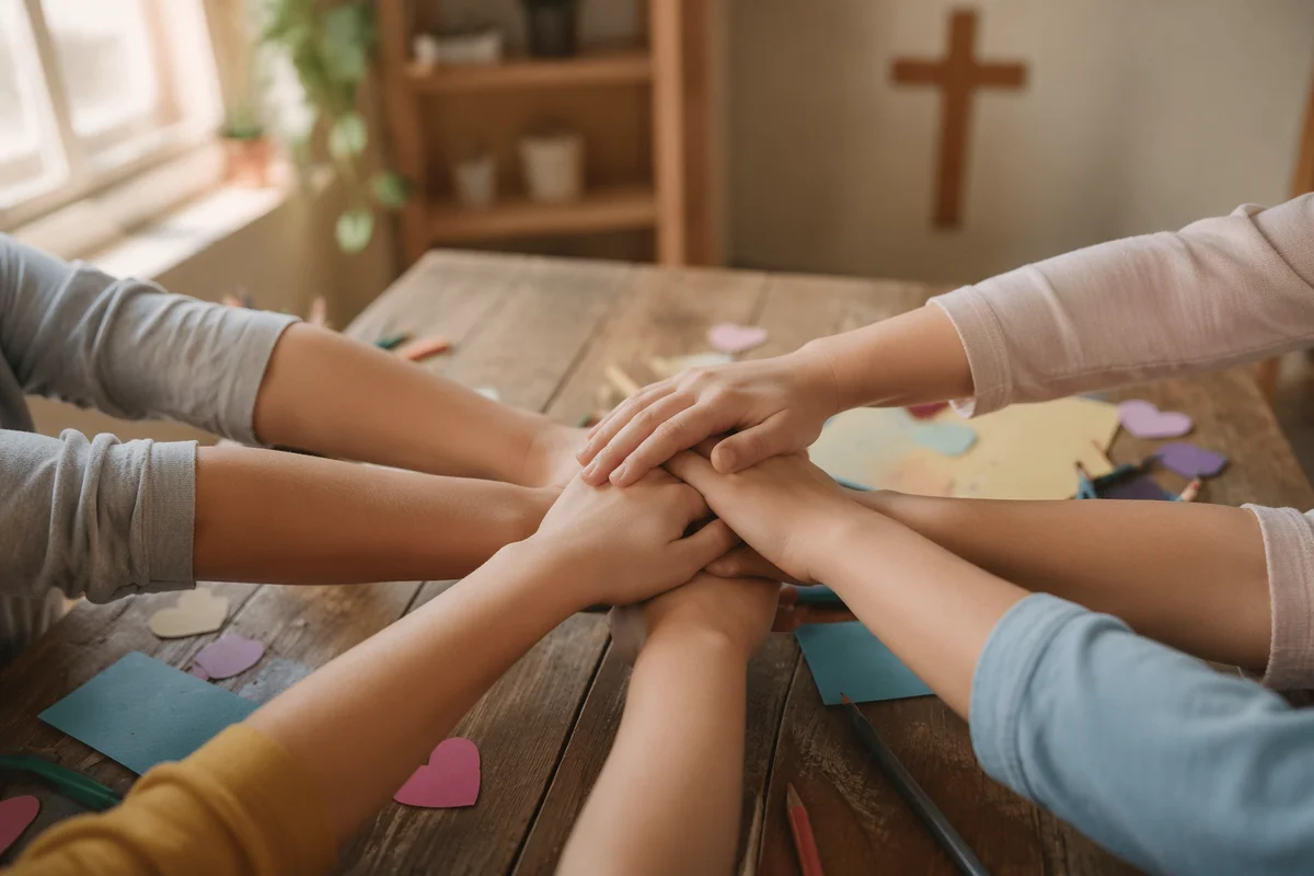 Children Hands United in Service Teamwork