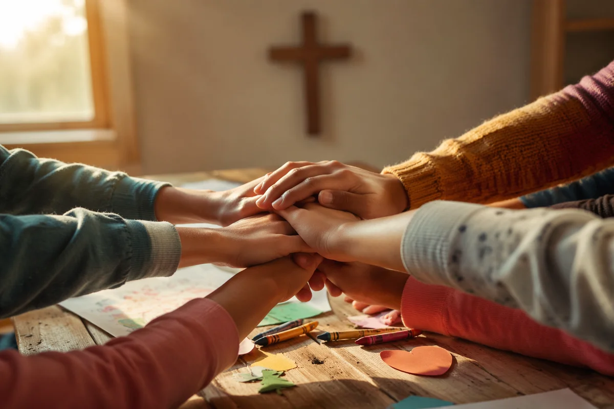 Children’s Hands United in Faithful Teamwork