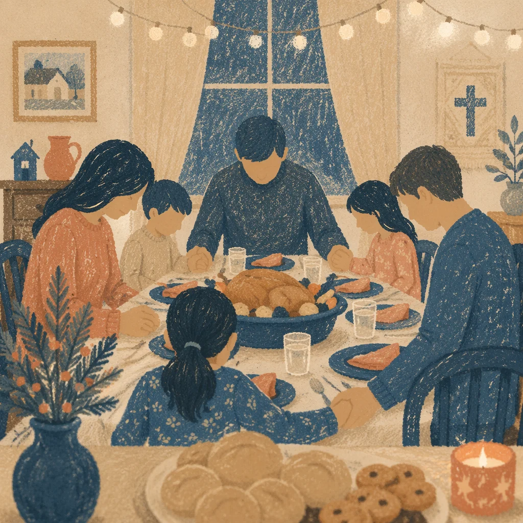Christian Family Dinner Prayer at Home