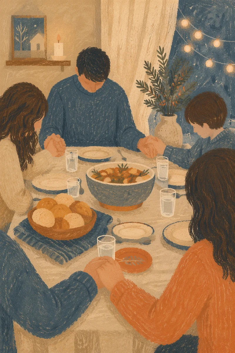 Christian Family Dinner Prayer at Home