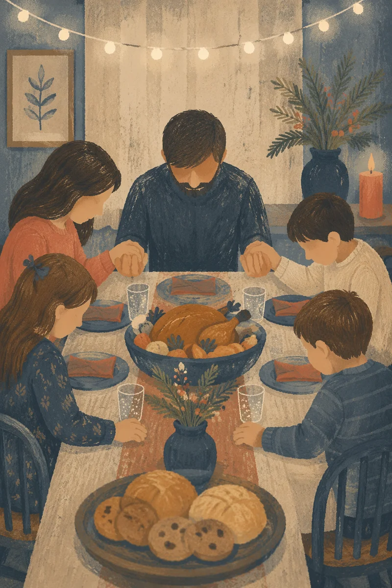 Christian Family Dinner Prayer at Home