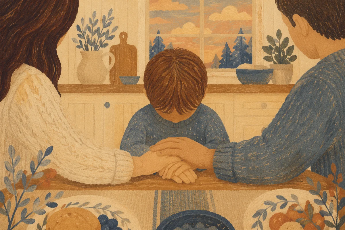 Christian Family Dinner Prayer at Home