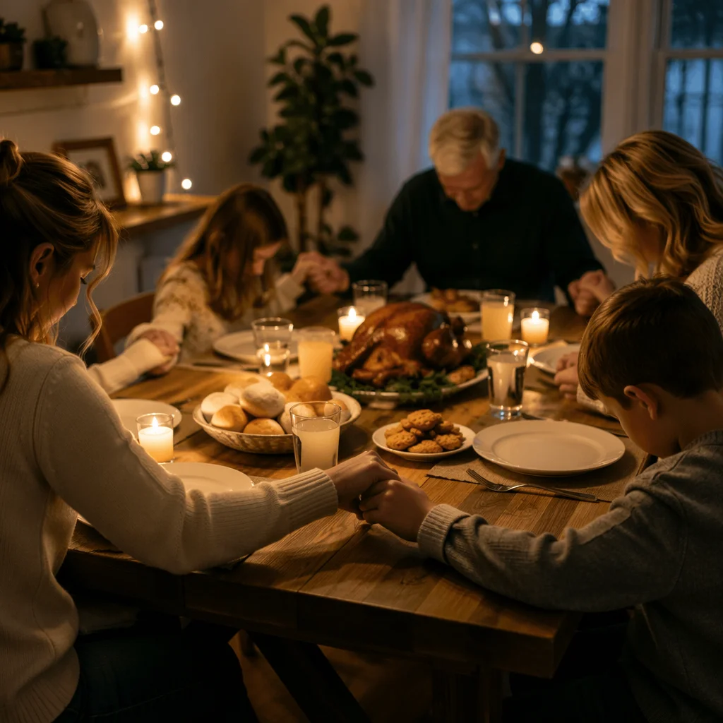 Christian Family Dinner Prayer at Home