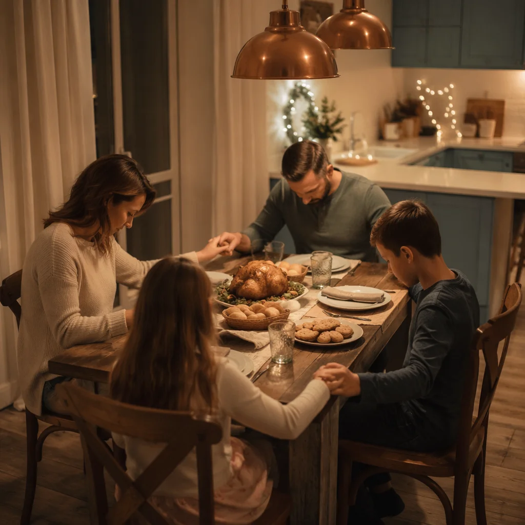 Christian Family Dinner Prayer at Home