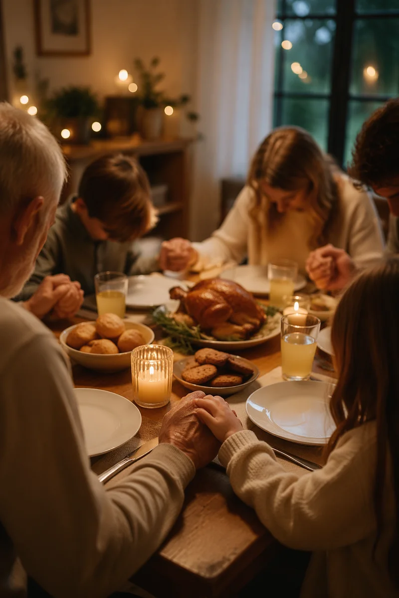 Multigenerational Family Dinner Prayer at Home