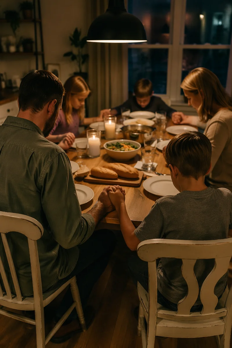 Christian Family Dinner Prayer at Home