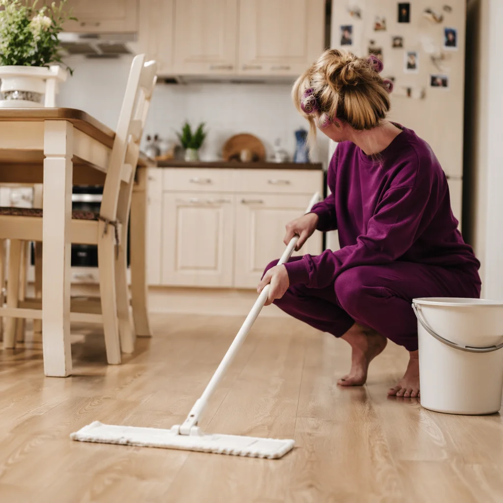 Casual Kitchen Cleaning in Tidy Home