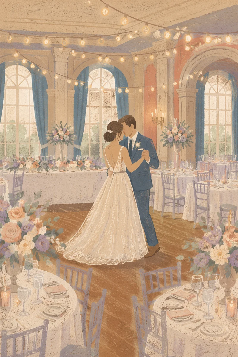 Newlywed First Dance Under Reception Lights
