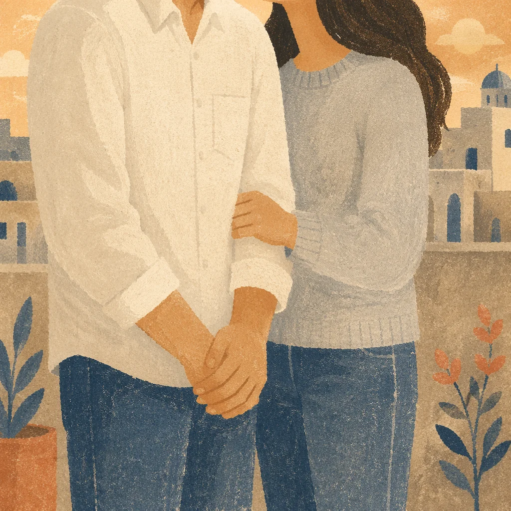 Couple Praying Together in Gentle Sunlight