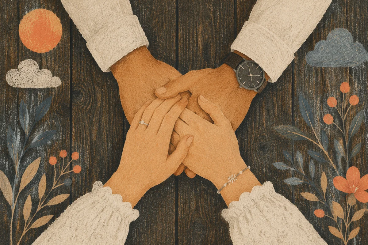 Couple Holding Hands in Prayer