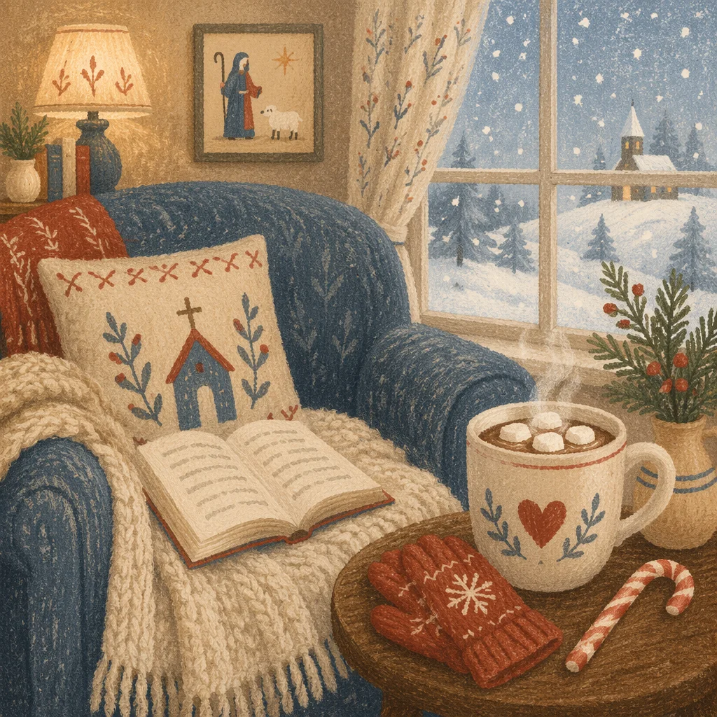 Cozy Winter Reading Nook With Hot Cocoa