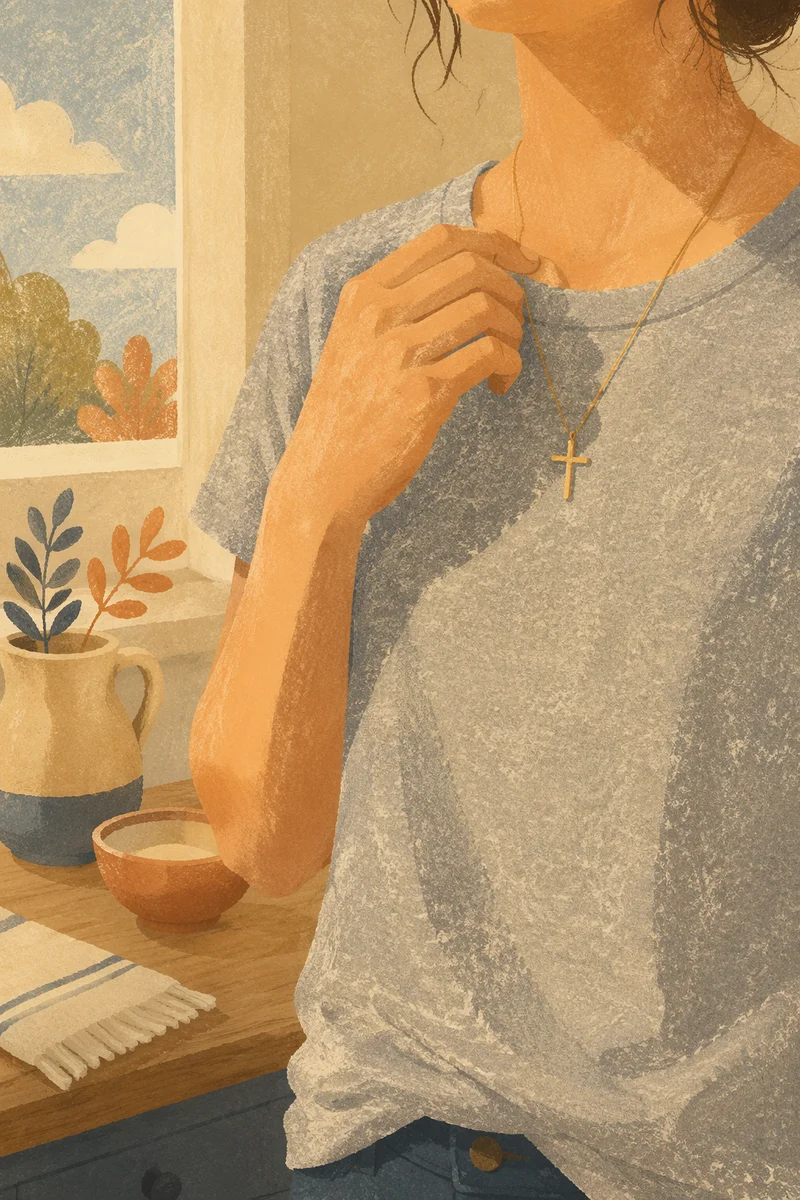 Everyday Cross Necklace in Morning Light