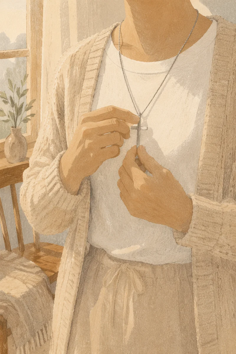 Silver Cross Necklace in Morning Devotion