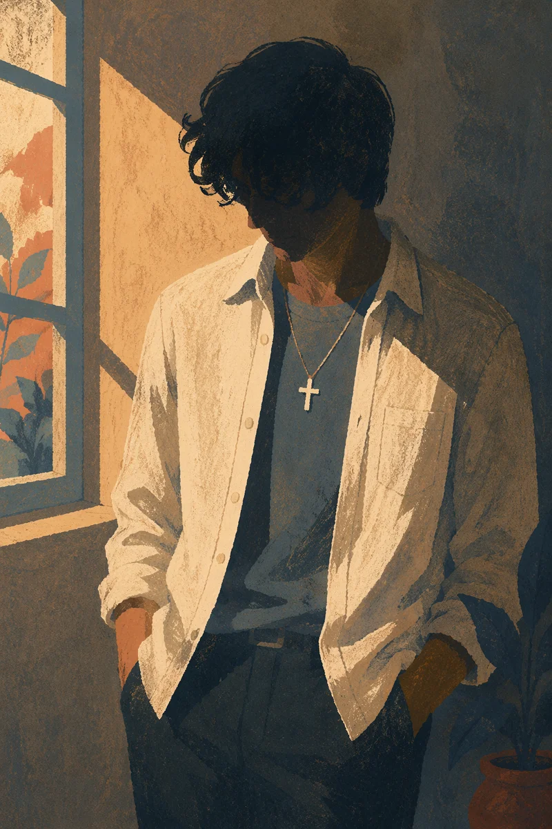 Quiet Cross Necklace Lifestyle Portrait