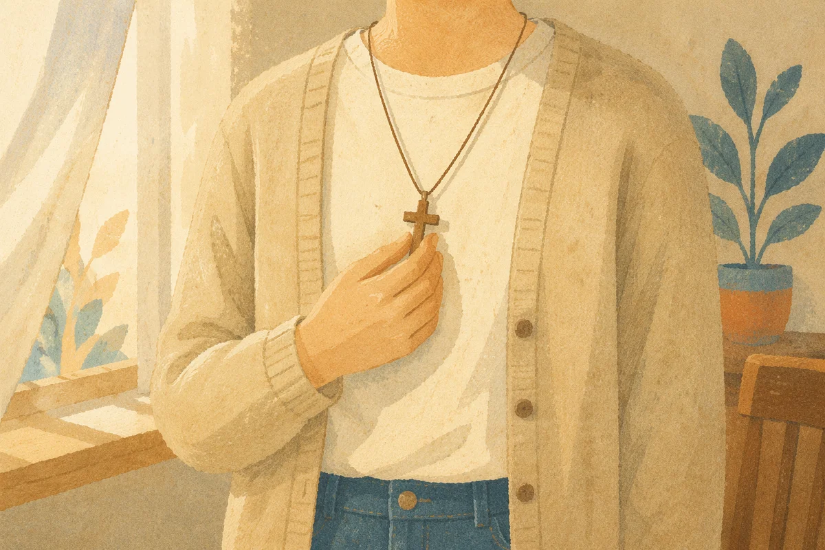 Wooden Cross Necklace in Morning Devotion
