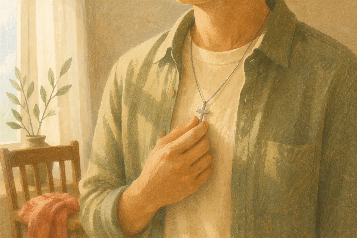 Morning Cross Necklace Close Up