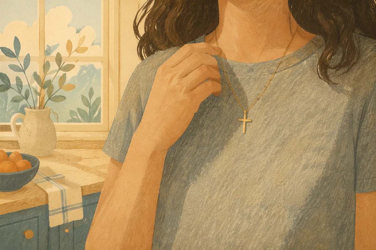 Everyday Cross Necklace in Morning Light