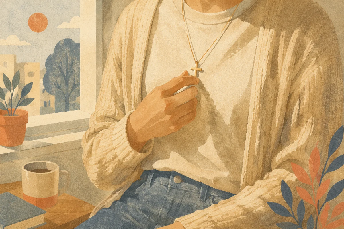 Cross Necklace in Quiet Morning Faith