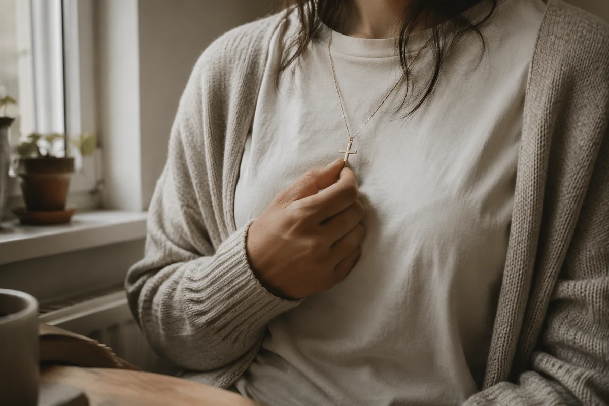 Quiet Faith Cross Necklace Moment