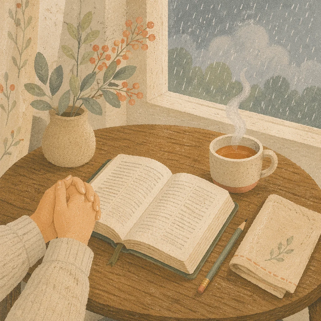 Open Book and Tea by Window