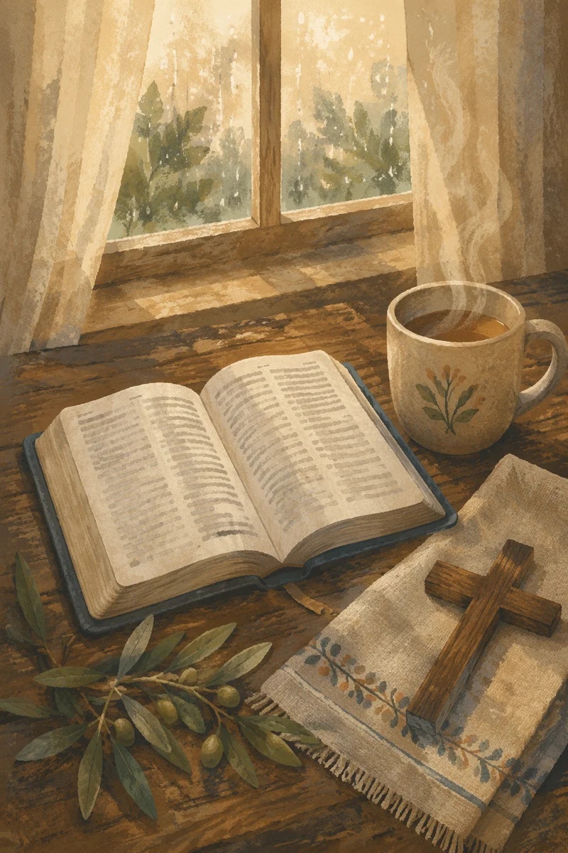 Open Book and Tea by Window