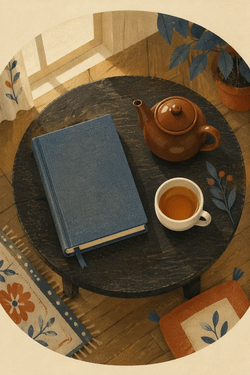 Devotional Book and Tea on Table