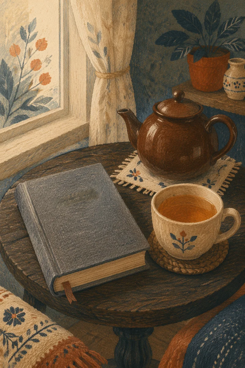 Devotional Book and Tea on Table