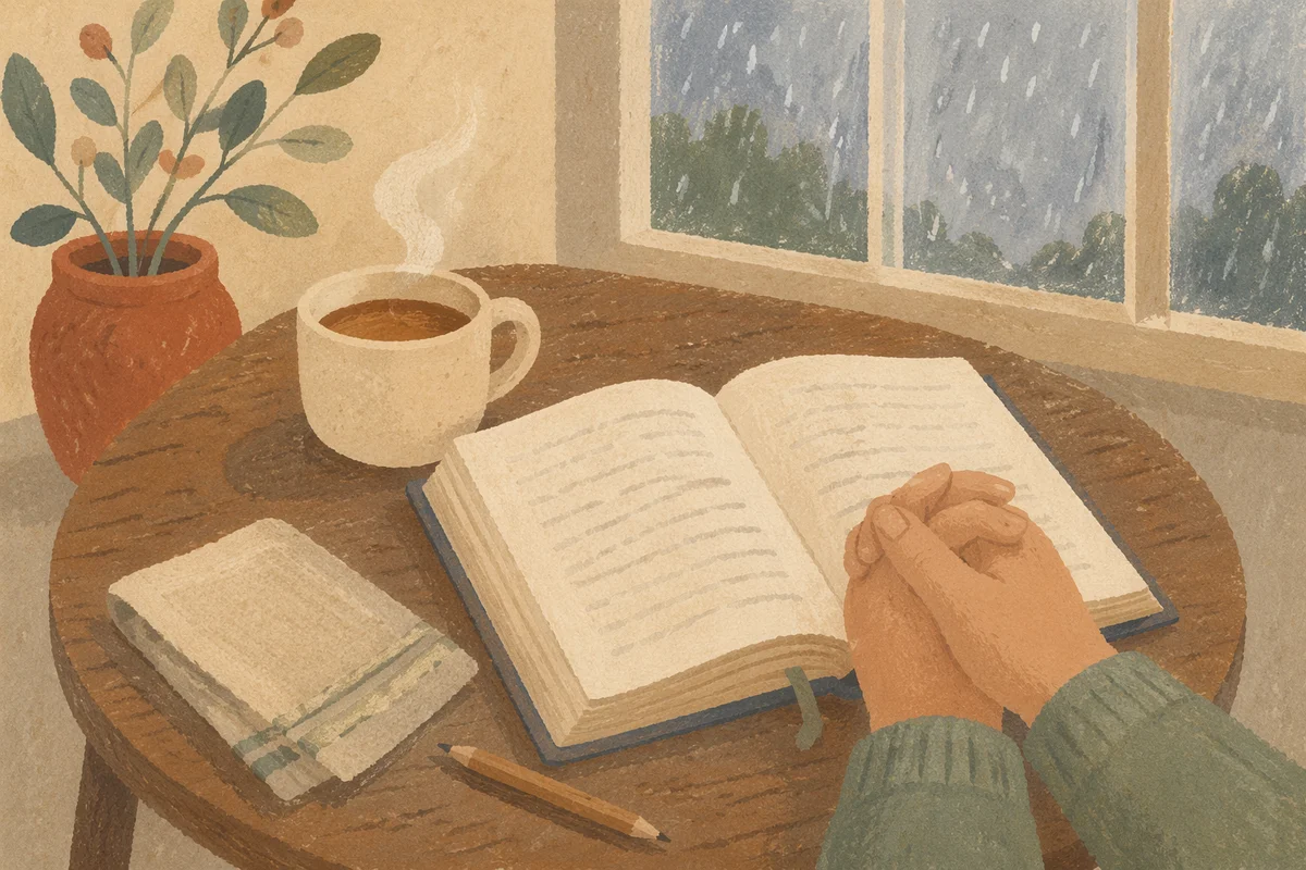Open Book and Tea by Window