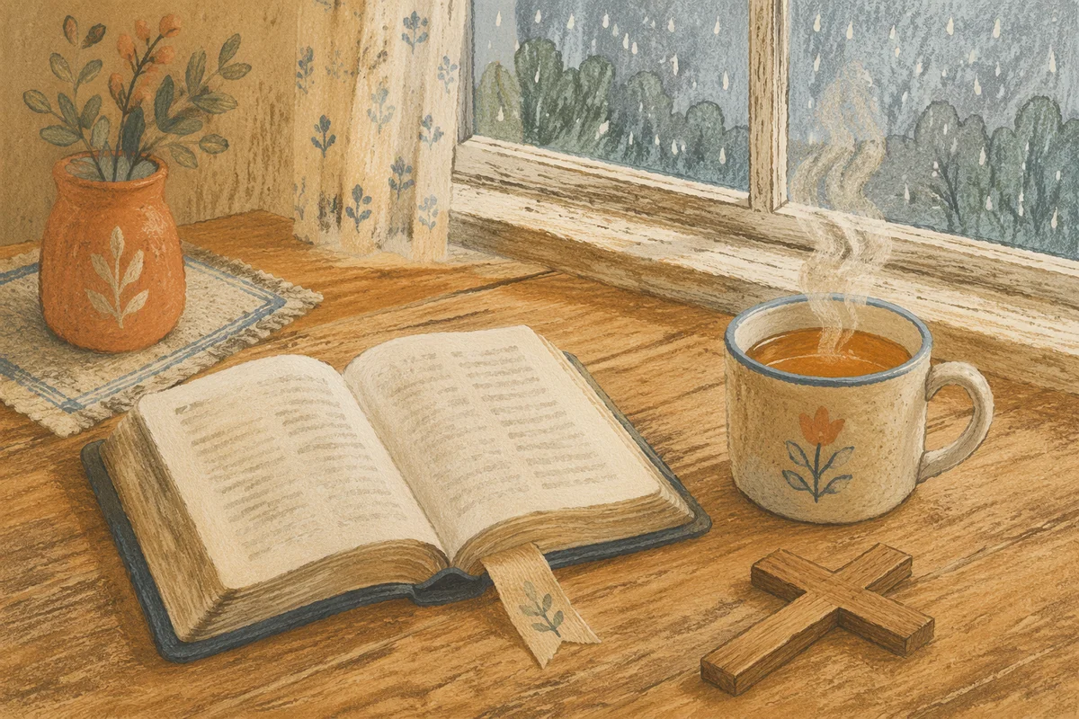 Open Book and Tea by Window
