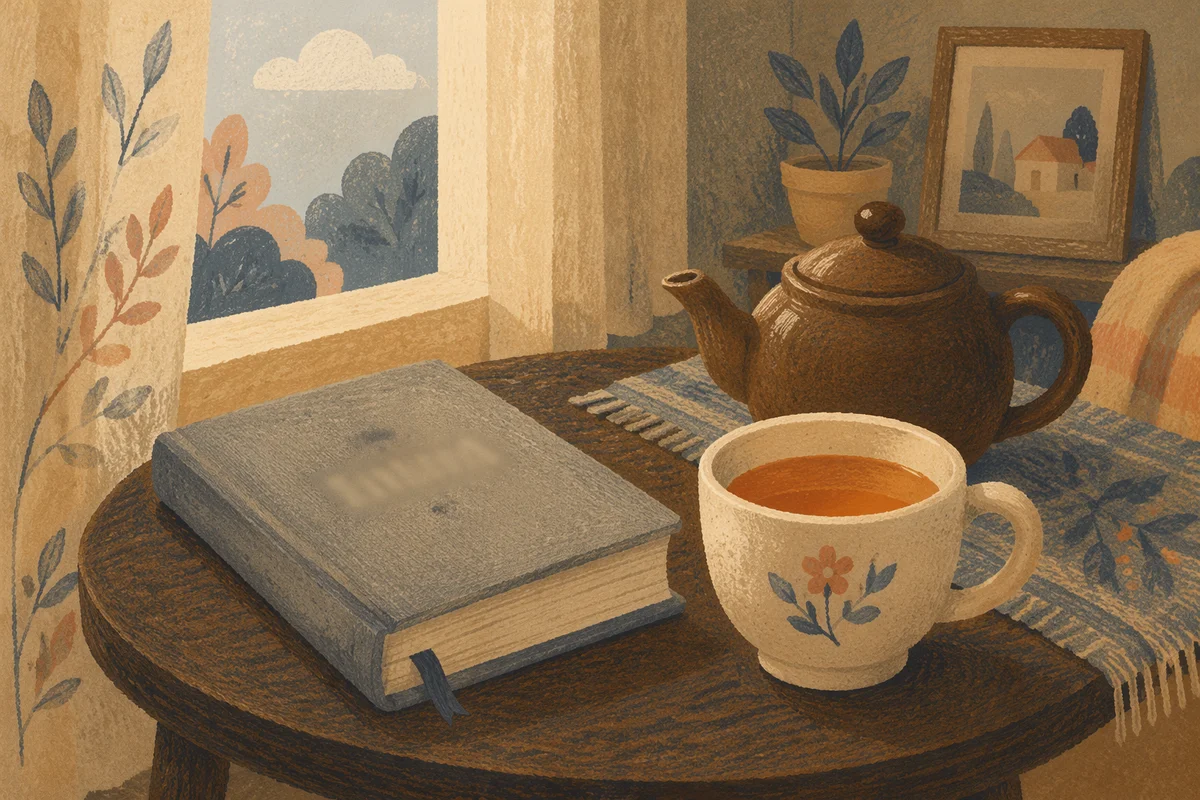 Devotional Book and Tea on Table