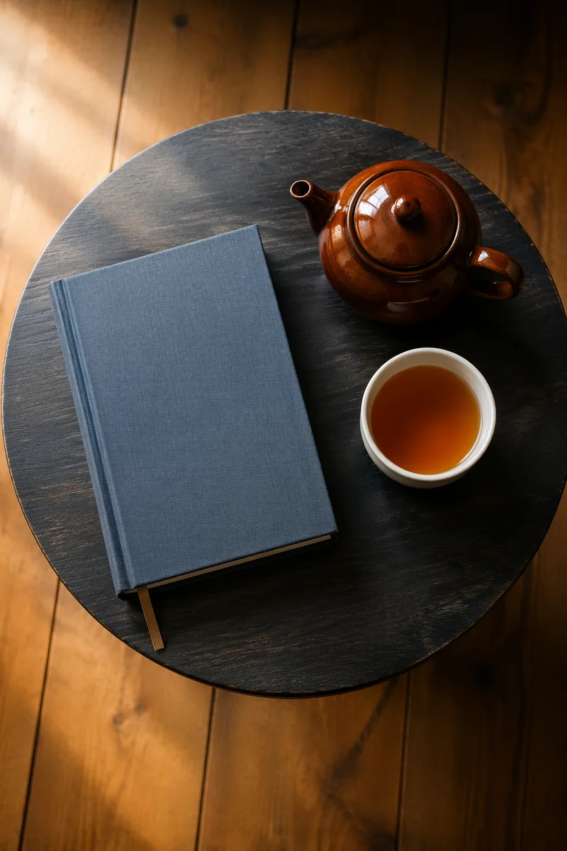Morning Book and Tea on Table