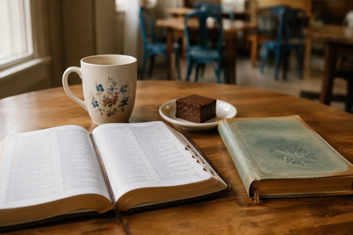 Open Book Tea and Brownie Table