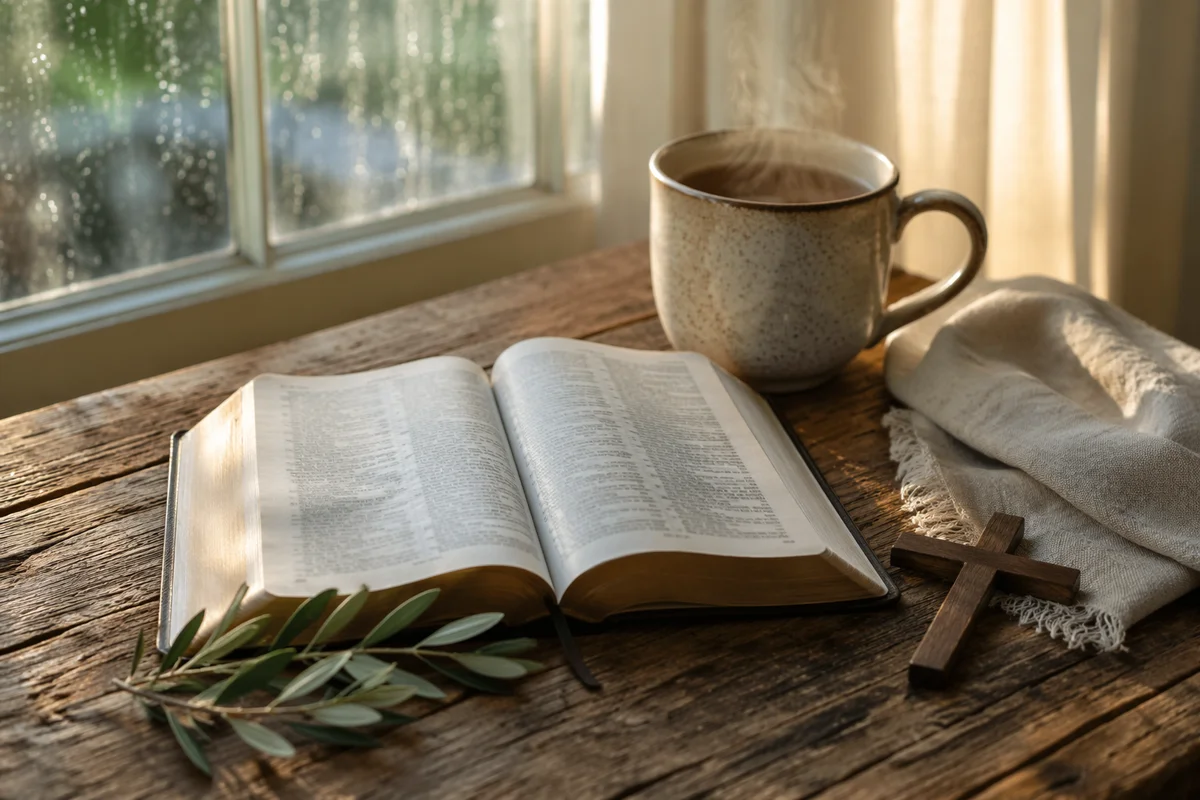 Open Book and Tea by Window