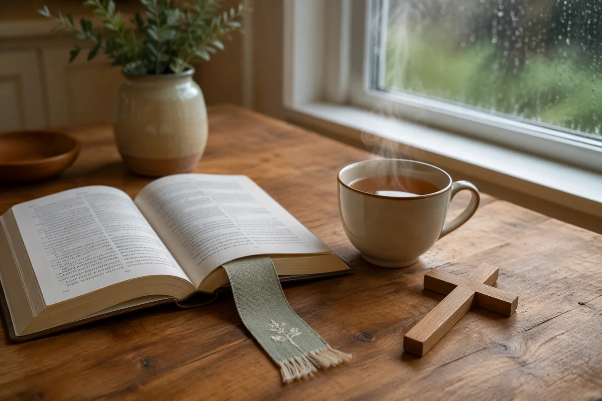 Open Book and Tea by Window