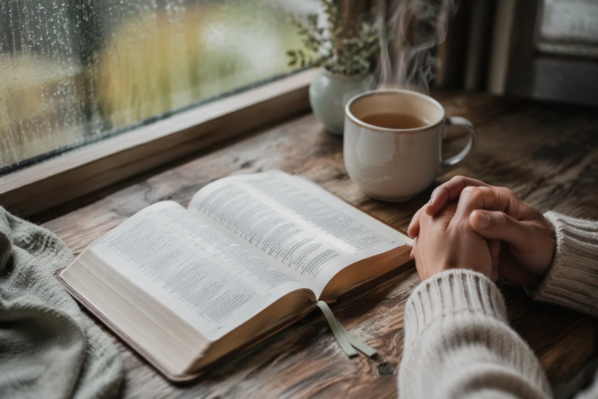 Open Book and Tea by Window