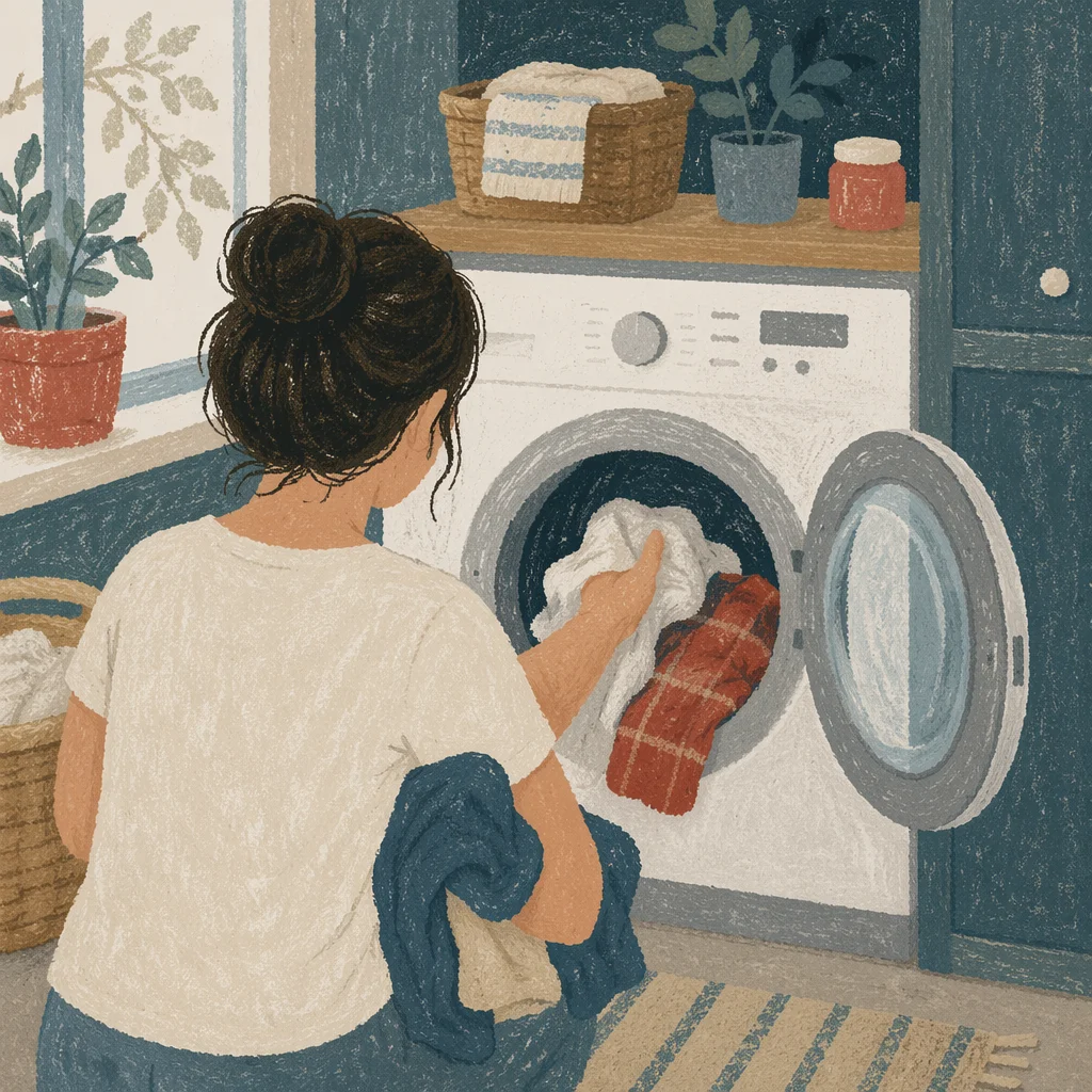 Doing Laundry at Home Washing Machine