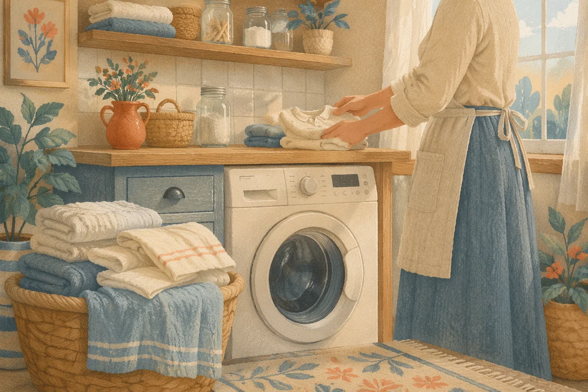 Peaceful Home Laundry Morning Scene