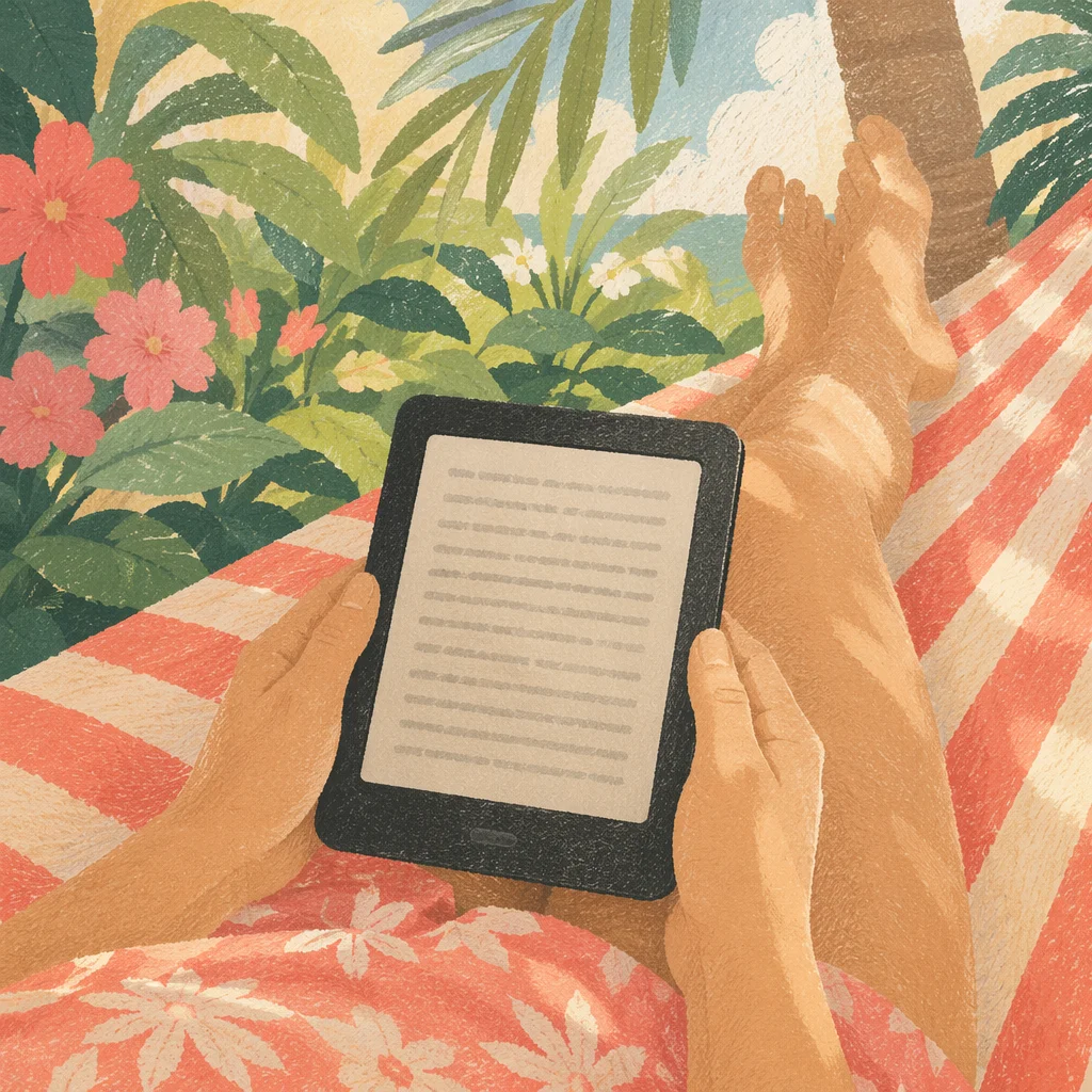Relaxing Beach Ebook Reader Vacation Scene