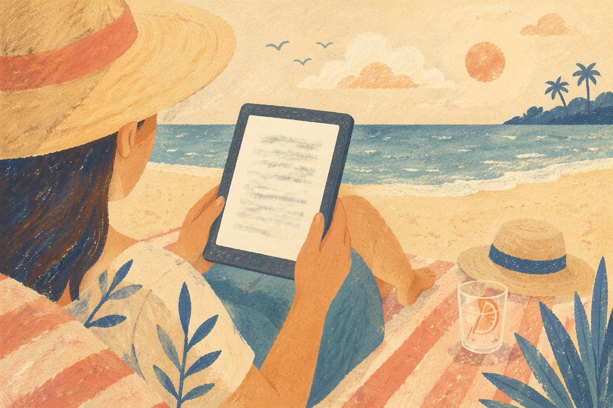 Beach Vacation Ebook Reading Moment