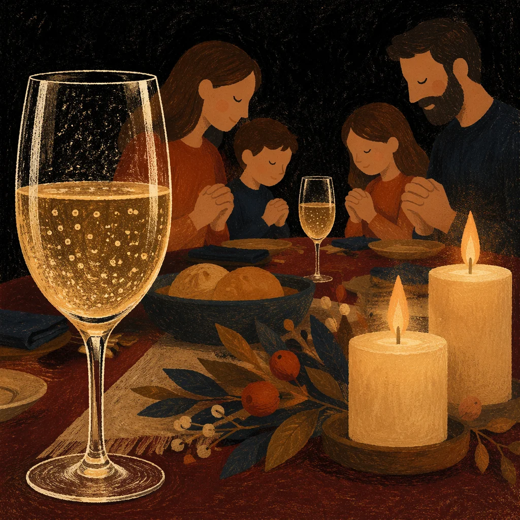 Candlelit Family Dinner Gratitude Moment