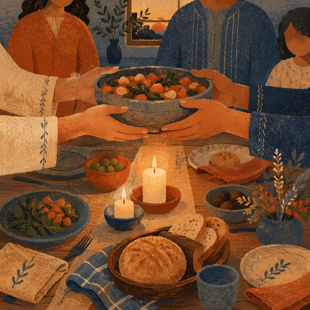 Grateful Family Dinner by Candlelight