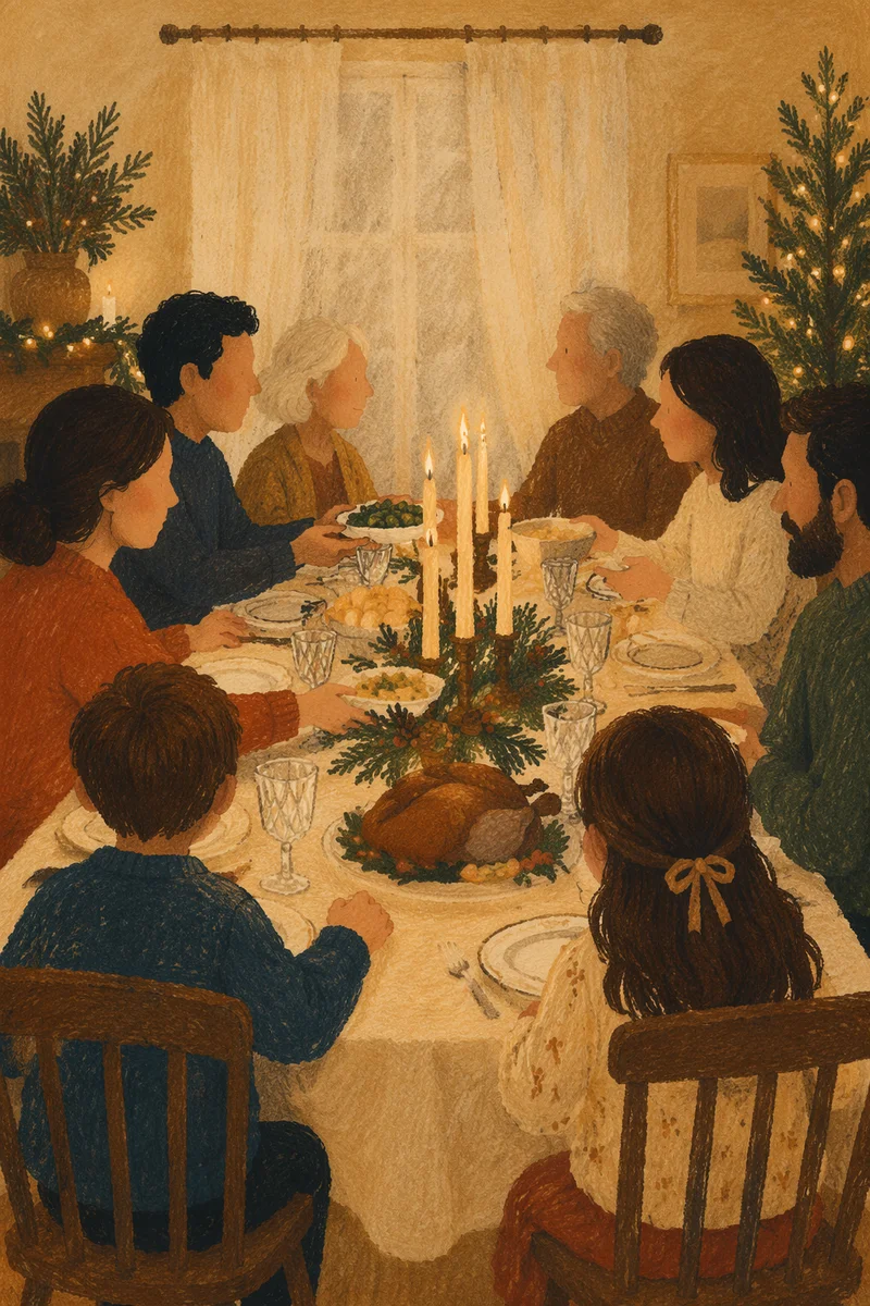 Candlelit Family Dinner Gratitude Gathering