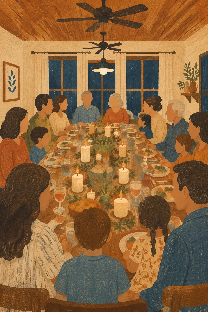 Candlelit Family Dinner in Grateful Gathering