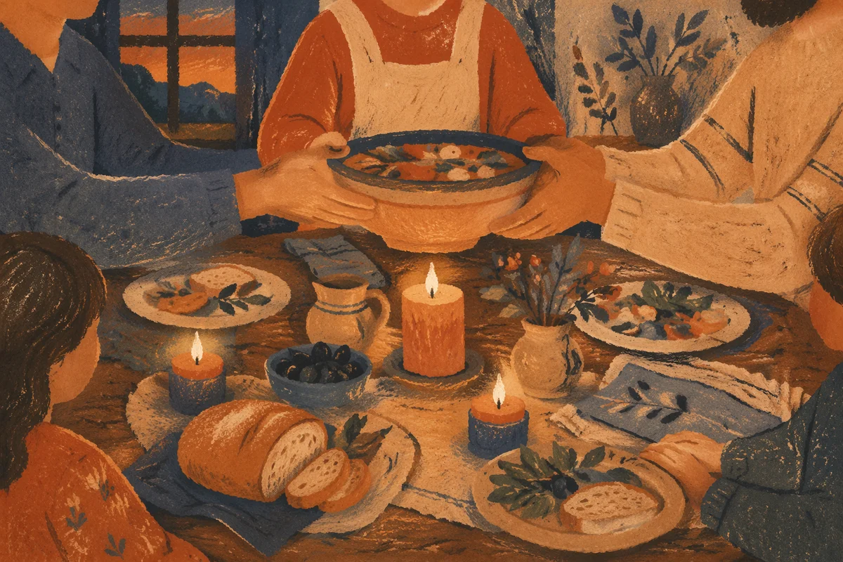 Candlelit Family Dinner with Thankful Atmosphere