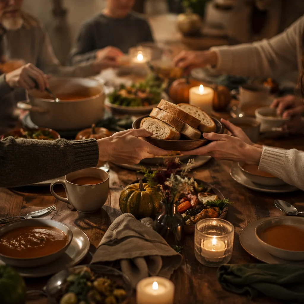 Candlelit Family Dinner Filled With Gratitude