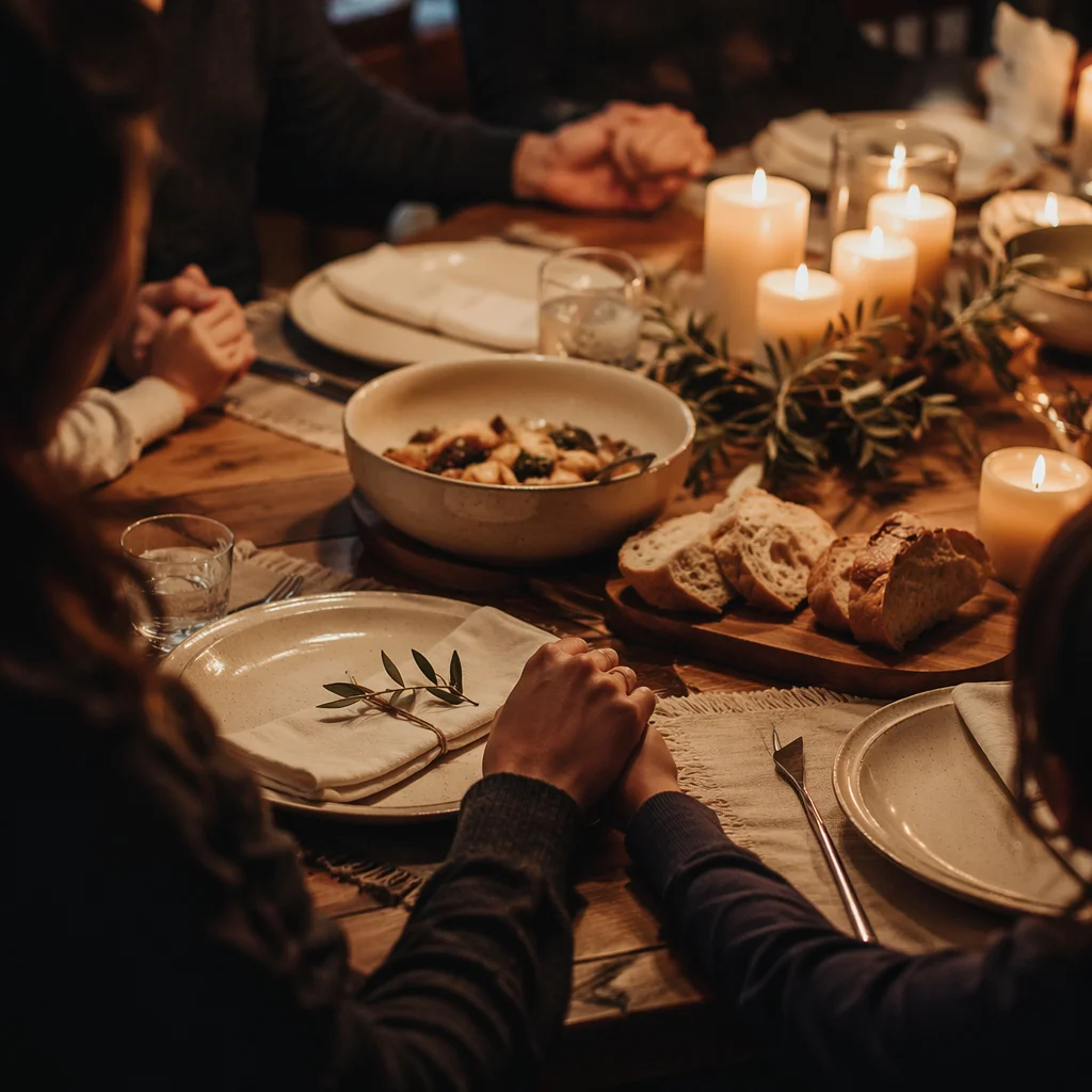 Grateful Family Dinner by Candlelight