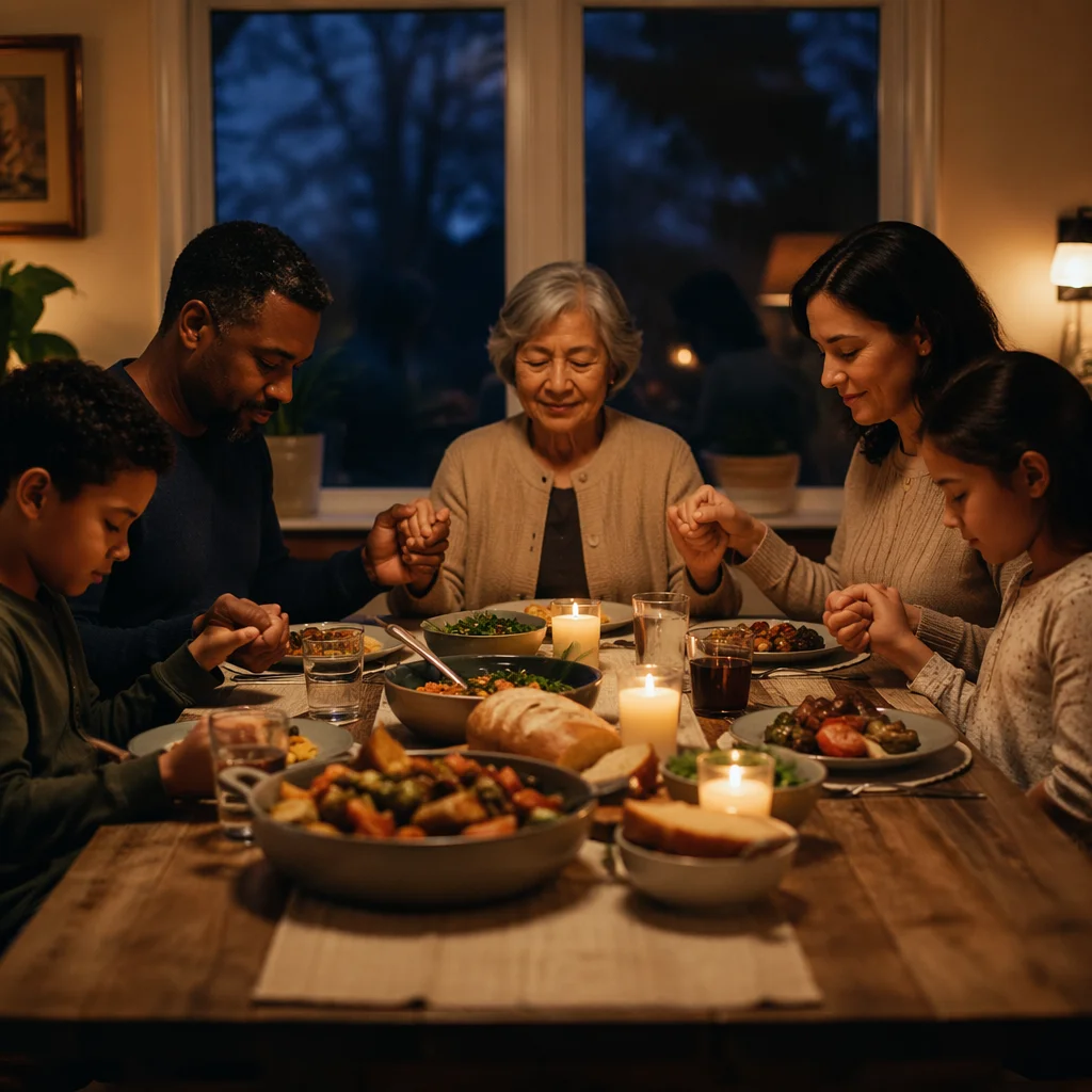 Multigenerational Family Dinner by Candlelight