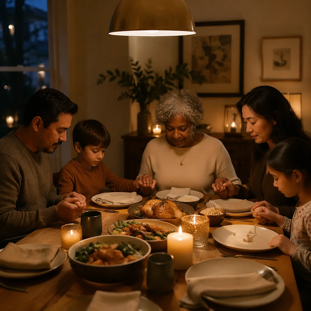 Multigenerational Family Dinner by Candlelight