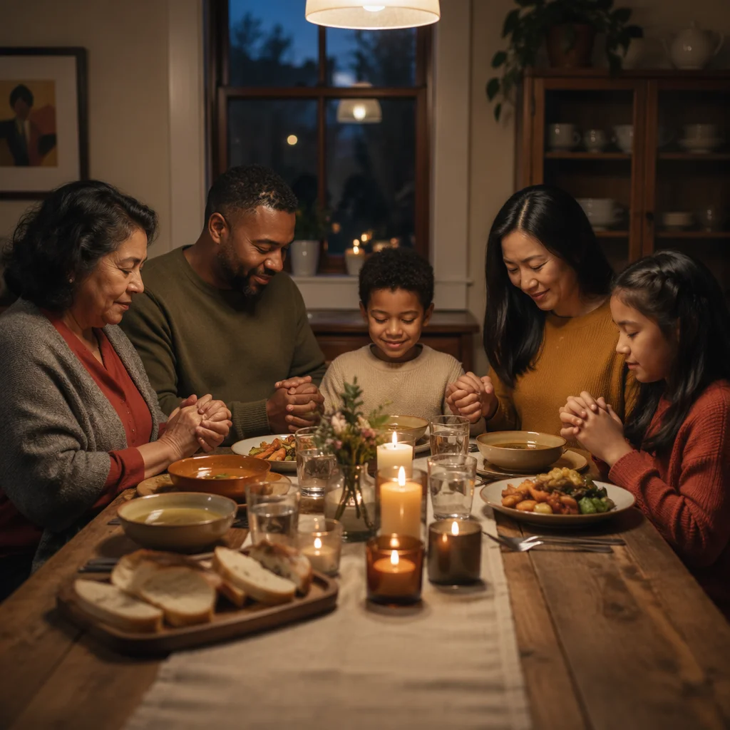 Multigenerational Family Dinner by Candlelight