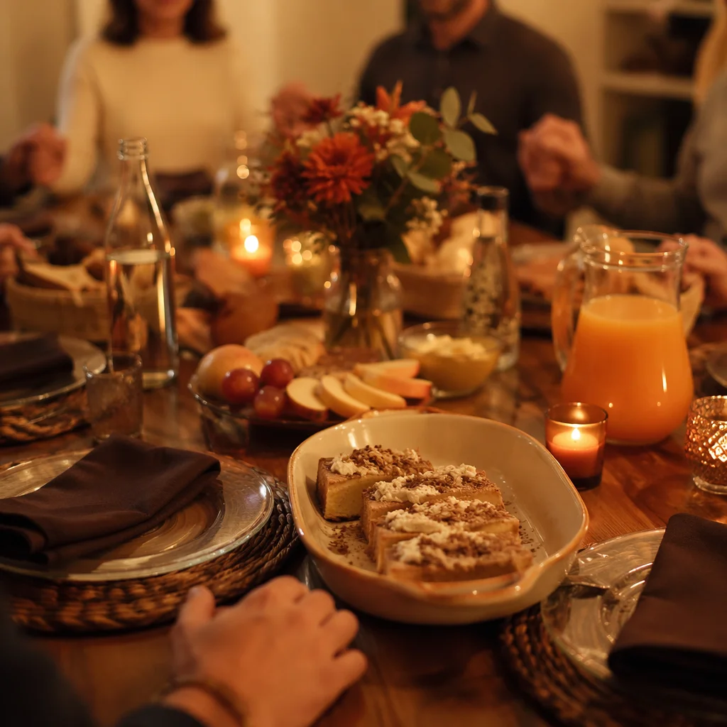 Candlelit Family Dinner Gratitude Moment